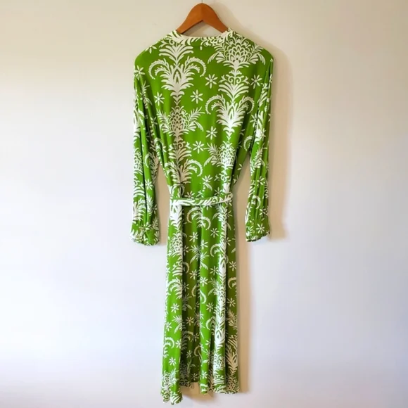 Zara Lilou Belted Green & White Floral Midi Sub Dress - Medium - Picture 3 of 11